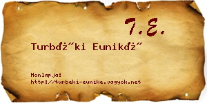 Turbéki Euniké névjegykártya